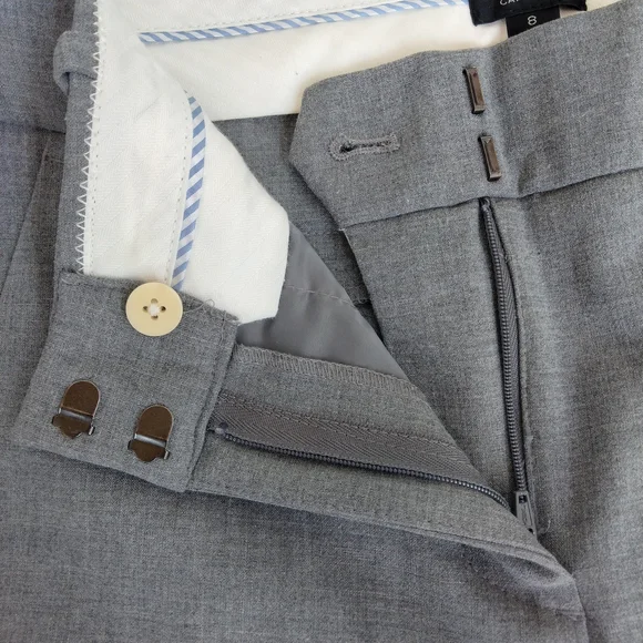 J Crew 365 Womens Gray High Rise Slim Straight Leg Cameron Ankle Pants Size 8 - Picture 4 of 12